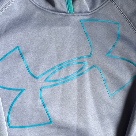 Under Armour Kids Hoodie - Light Gray and Teal - Picture 2 of 4